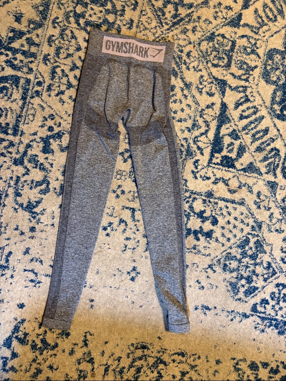 Gymshark Grey Seamless High-Waist Leggings with Logo Waistband
